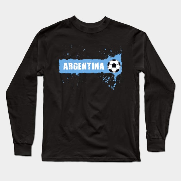 Argentina Soccer Argentina Futbol Football Argentinian Flag Jersey Argentine Long Sleeve T-Shirt by JayD World